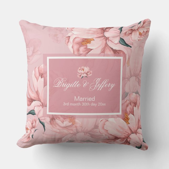 Rosa Blume Kissen (Vorderseite)