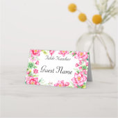 Rosa Blume Klappende Platzkarte (Vorderseite)