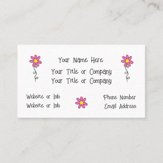 Rosa Blume Kleine, einfache Visitenkarten Visitenkarte (Vorderseite)
