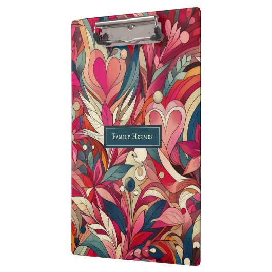 Rosa Blume Klemmbrett (Links)