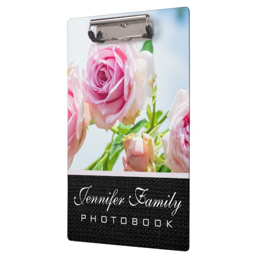 Rosa Blume Klemmbrett (Links)