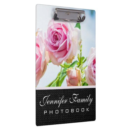 Rosa Blume Klemmbrett (Rechts)