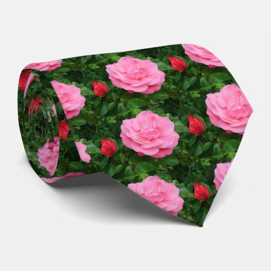 Rosa Blume Krawatte (Gerollt)