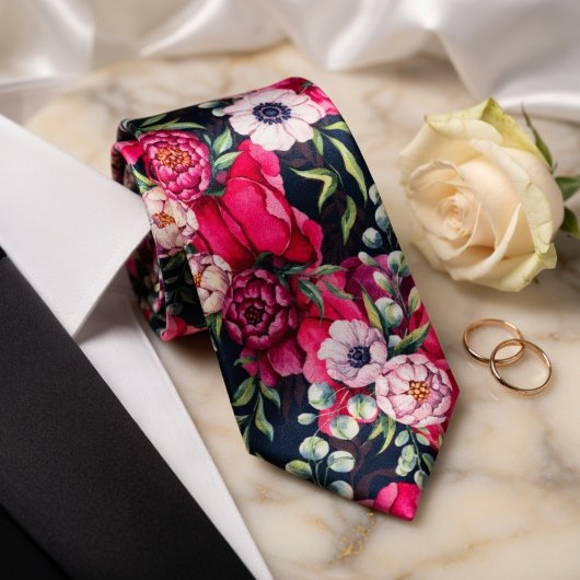 Rosa Blume Krawatte