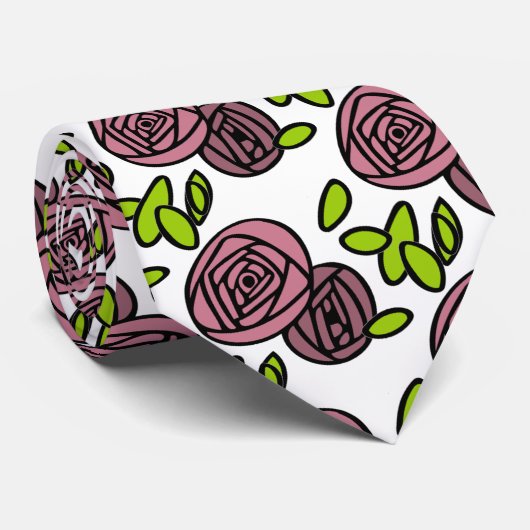 Rosa Blume Krawatte (Gerollt)