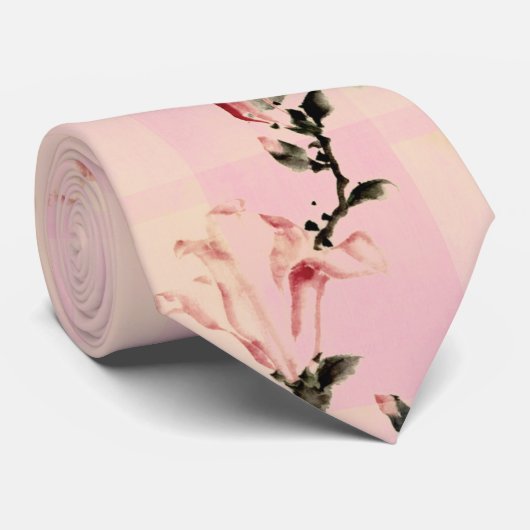 Rosa Blume Krawatte (Gerollt)