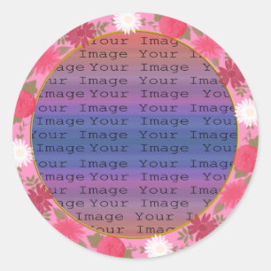 Rosa Blume, kundenspezifische Round Stickers