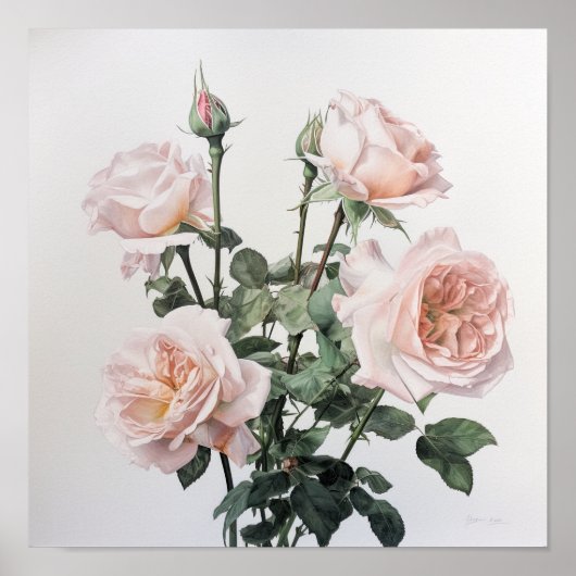 Rosa Blume Kunst drucken Poster (Vorne)