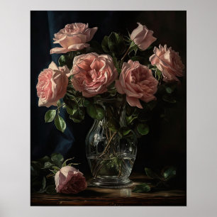 Rosa Blume Kunst drucken Poster