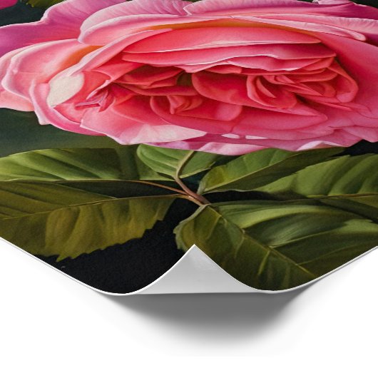 Rosa Blume Kunst drucken Poster (Ecke)