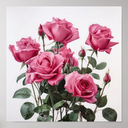 Rosa Blume Kunst drucken Poster (Vorne)