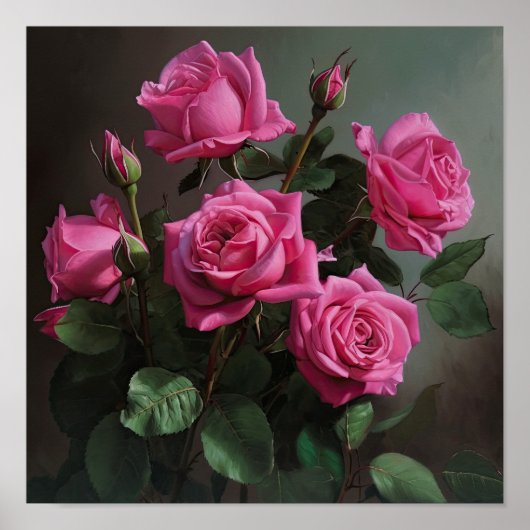 Rosa Blume Kunst drucken Poster (Vorne)