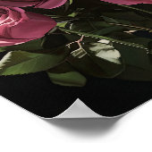 Rosa Blume Kunst drucken Poster (Ecke)