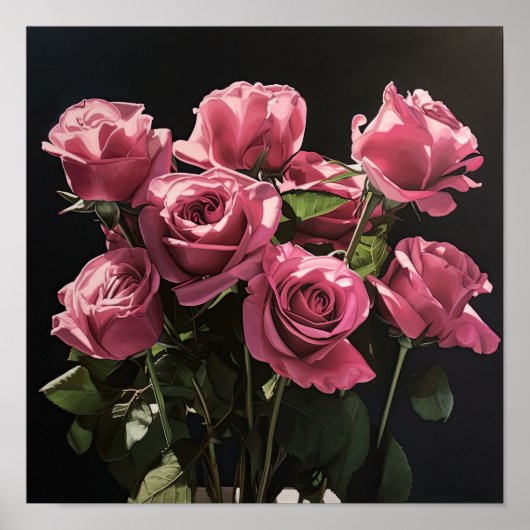 Rosa Blume Kunst drucken Poster (Vorne)