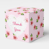 Rosa Blume Kupcake Box Geschenkschachtel (Vorderseite)