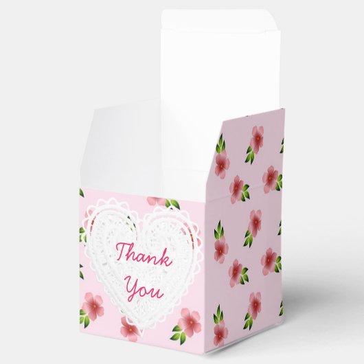 Rosa Blume Kupcake Box Geschenkschachtel (Geöffnet)