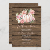Rosa Blume Kürbis Fall der Liebe Engagement Party Einladung (Vorne/Hinten)
