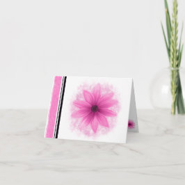 Rosa Blume, leere Notizkarte