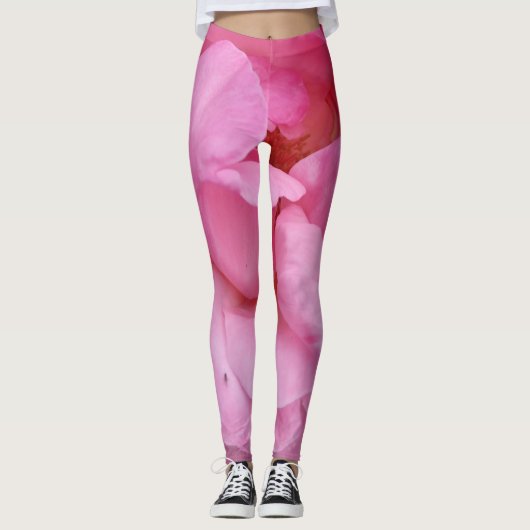 Rosa Blume Leggings (Vorderseite)