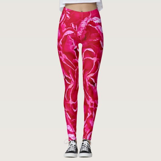 rosa Blume Leggings (Vorderseite)