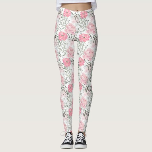 Rosa Blume Leggings (Vorderseite)