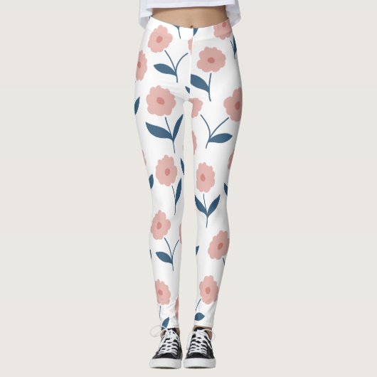 Rosa Blume Leggings (Vorderseite)