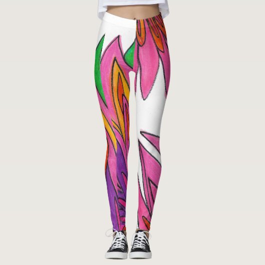 Rosa Blume Leggings (Vorderseite)