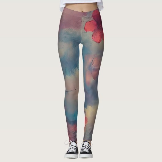 Rosa Blume Leggings (Vorderseite)