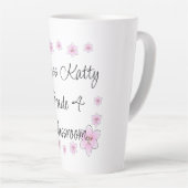 Rosa Blume Lehrer Latte Tasse (Rechte Ecke)