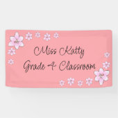 Rosa Blume Lehrerbanner Banner (Horizontal)