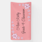 Rosa Blume Lehrerbanner Banner (Vertikal)