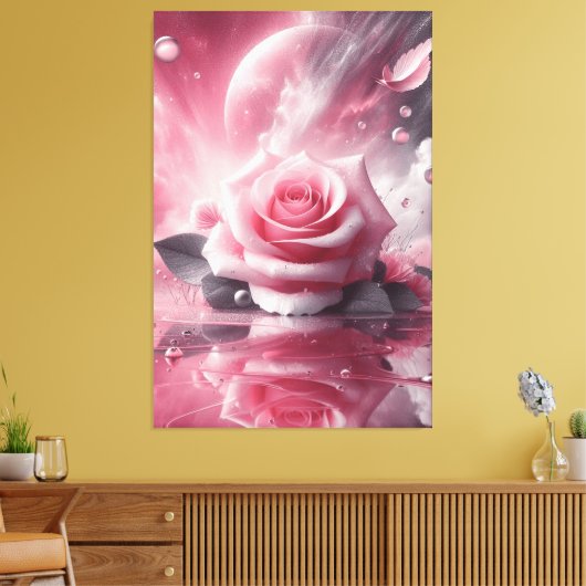 Rosa Blume Leinwand (Insitu (Wohnzimmer))