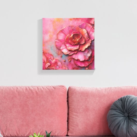 Rosa Blume Leinwand Kunst! (Insitu (Wohnzimmer))