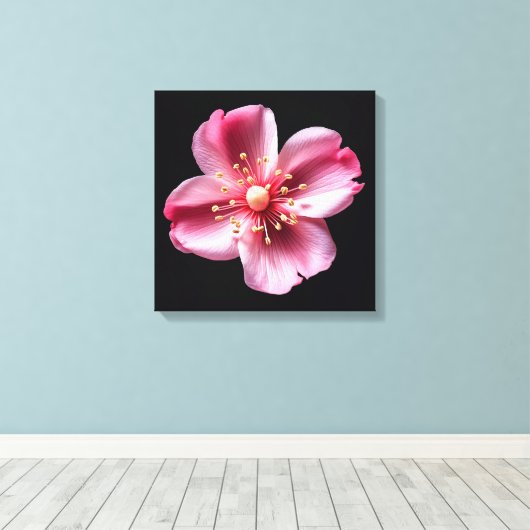 Rosa Blume Leinwanddruck (Insitu (Holzboden))