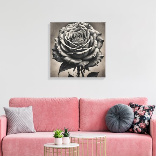 Rosa Blume Leinwanddruck (Insitu (Wohnzimmer))