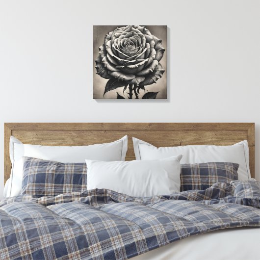Rosa Blume Leinwanddruck (Insitu (Schlafzimmer))