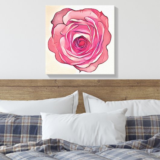 Rosa Blume Leinwanddruck (Insitu (Schlafzimmer))