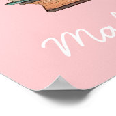 Rosa Blume lesen Buch niedliches Kinderzimmer Post Poster (Ecke)