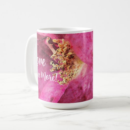 Rosa Blume Liebe Mehr Kaffeetasse (Vorderseite Links)