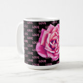 Rosa Blume Liebe über Tasse Cup (Vorderseite Links)