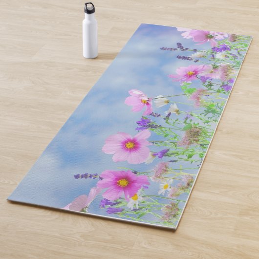Rosa Blume Light Blue Sky Spring Yogamatte (Beispiel)