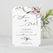 Rosa Blume Lilies Wedding Save the Date Card (Stehend Vorderseite)