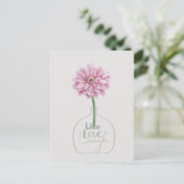 Rosa Blume Live Liebe Lachen Postkarte (Stehend Vorderseite)