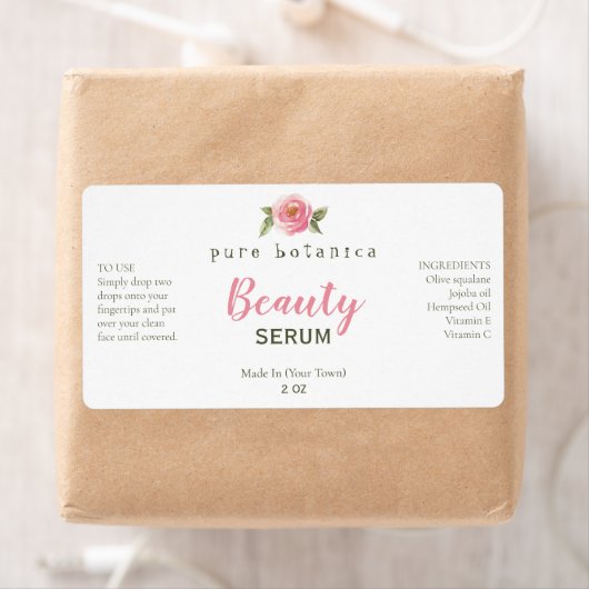 Rosa Blume Logo-Vorderseite Serummarken (Insitu)