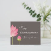 Rosa Blume Lotus Hochzeit rsvp Reaktion (Stehend Vorderseite)