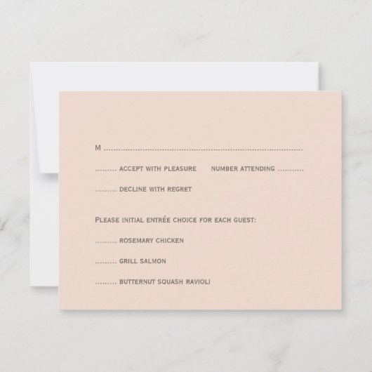 Rosa Blume Lotus Hochzeit rsvp Reaktion (Rückseite)