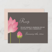 Rosa Blume Lotus Hochzeit rsvp Reaktion (Vorne/Hinten)