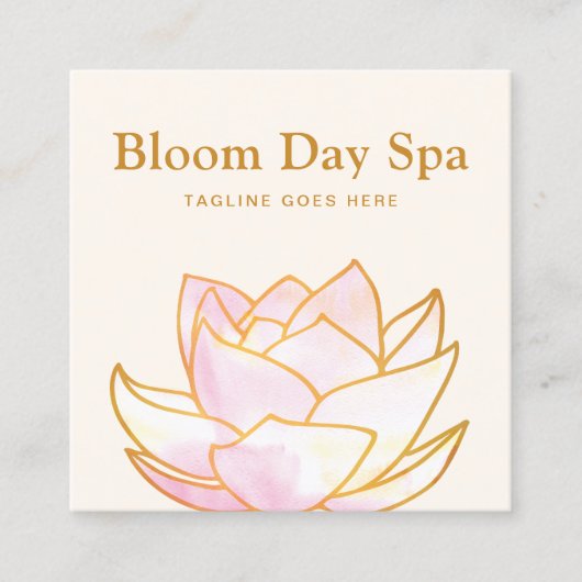 Rosa Blume Lotus Quadratische Visitenkarte (Vorderseite)