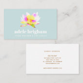 Rosa Blume Lotus Visitenkarte (Vorne/Hinten)