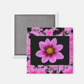Rosa Blume Magnet (Vorderseite/Rückseite)